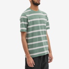 Folk Men's Highlight Stripe T-Shirt in Forest Green/Mist