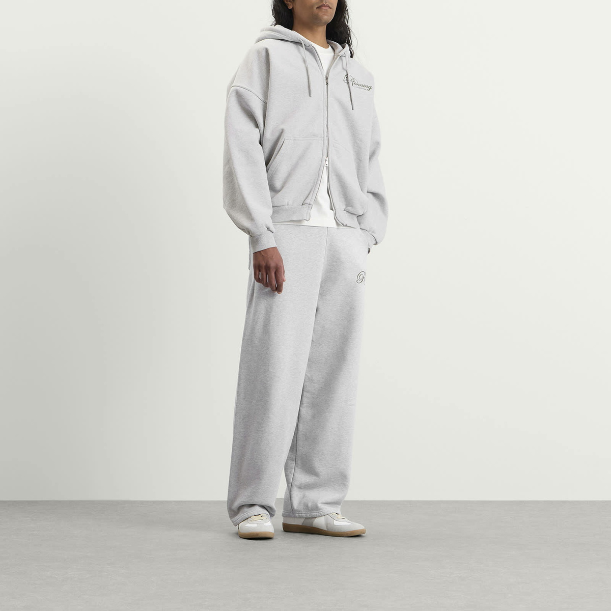 END. x Ronning Men's Zip Hood in Grey/Sage