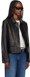 TONYWACK Black Vegetable Tanned Lamb Leather Jacket