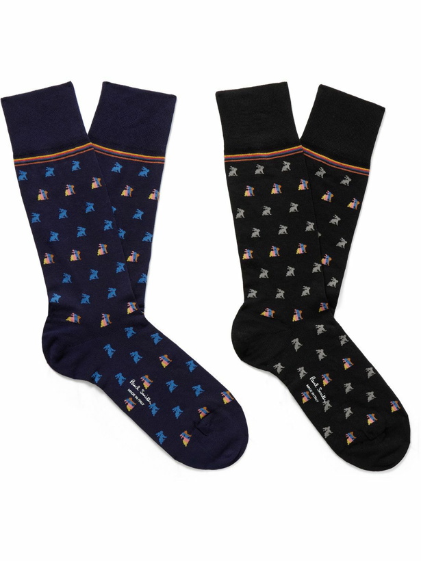 Photo: Paul Smith - Cole Two-Pack Jacquard-Knit Cotton-Blend Socks