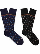 Paul Smith - Cole Two-Pack Jacquard-Knit Cotton-Blend Socks
