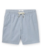 MR P. - Striped Cotton-Blend Seersucker Swim Shorts - Blue
