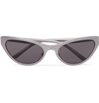 Balenciaga - Oval-Frame Logo-Detailed Acetate Sunglasses - Gray