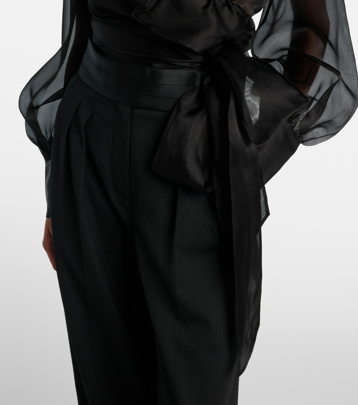 Rebecca Vallance Anjou sheer silk organza blouse