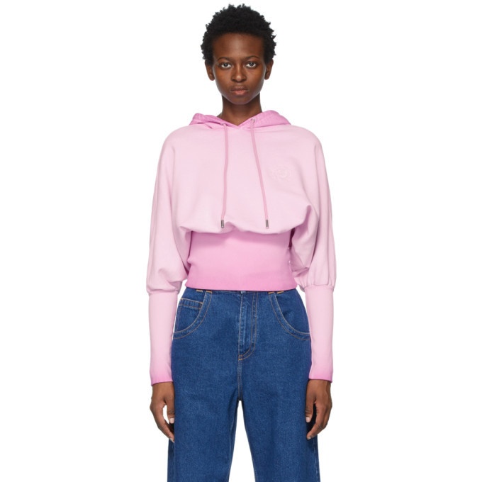 Photo: Opening Ceremony Pink Rose Crest Fade Crop Hoodie