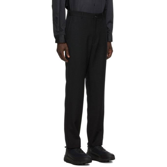 Comme des Garcons Homme Plus Black Wool Gabardine Trousers Comme