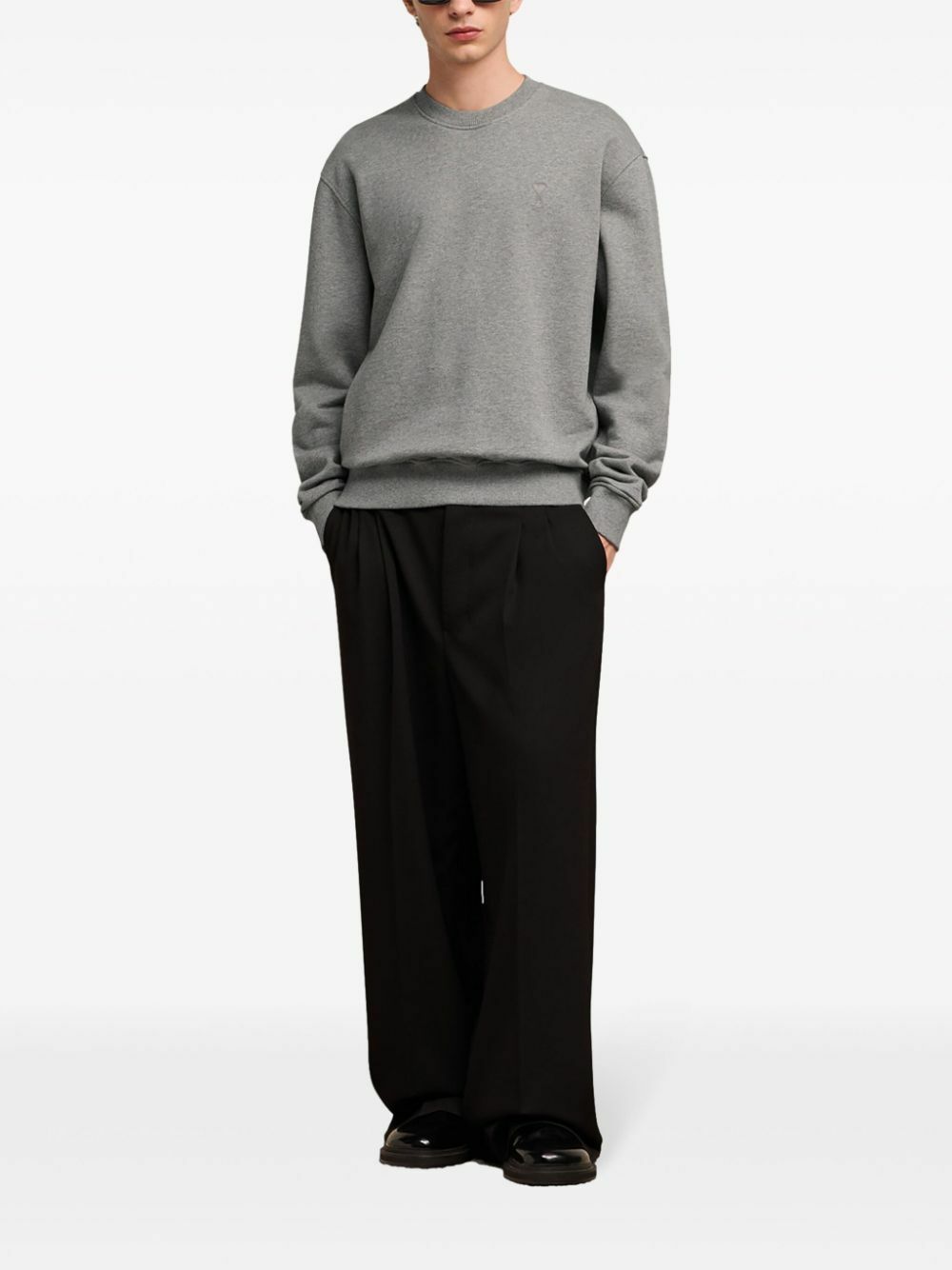 AMI Paris Grey Ami De Coeur Sweatshirt