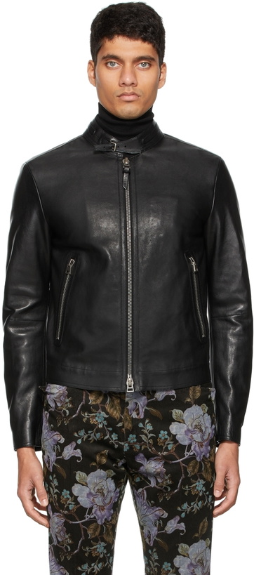 Photo: TOM FORD Black Leather Café Biker Jacker