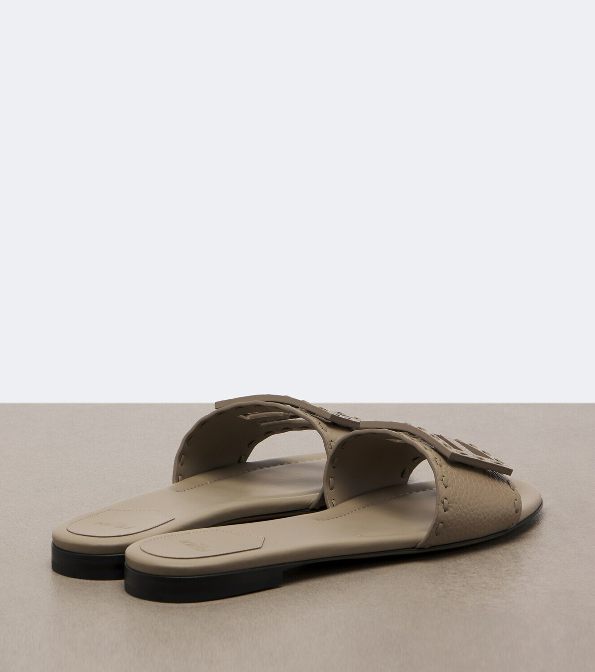 Fendi Tube FF leather slides
