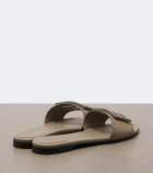 Fendi Tube FF leather slides