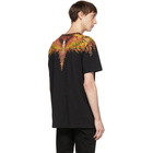 Marcelo Burlon County of Milan Black and Red Flame Wings T-Shirt