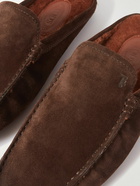 Tod's - Shearling-Lined Suede Slippers - Brown