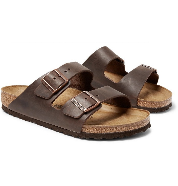 Photo: Birkenstock - Arizona Oiled-Leather Sandals - Men - Dark brown