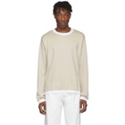 Maison Margiela Beige and White Rib Detail Sweater