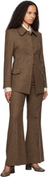 REMAIN Birger Christensen Brown Herringbone Flare Trousers