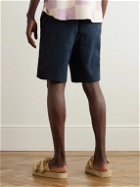 Folk - Assembly Straight-Leg Linen and Cotton-Blend Shorts - Blue