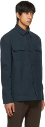 Loro Piana Blue Linen & Silk Overshirt Jacket