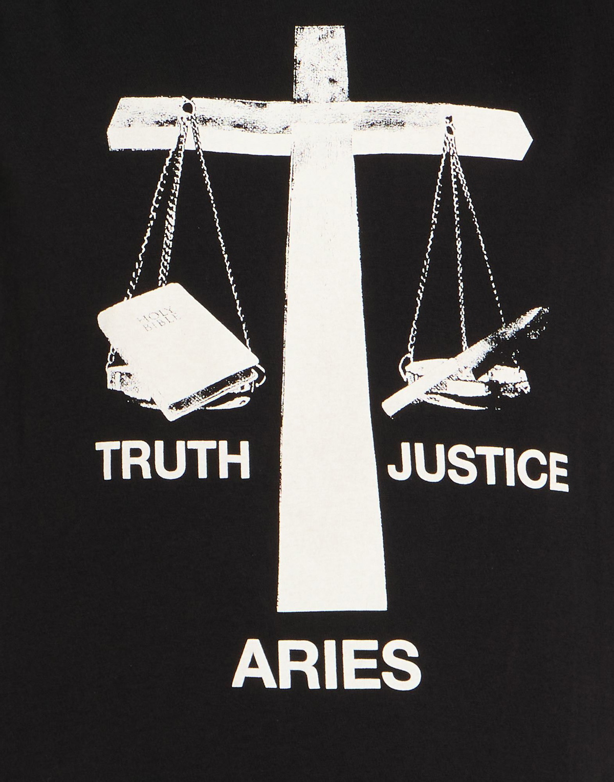 Aries Mens T-shirt in Black