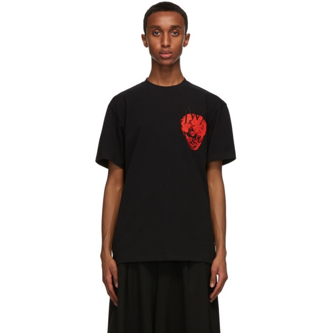 Photo: JW Anderson Black Embroidered Face JWA T-Shirt