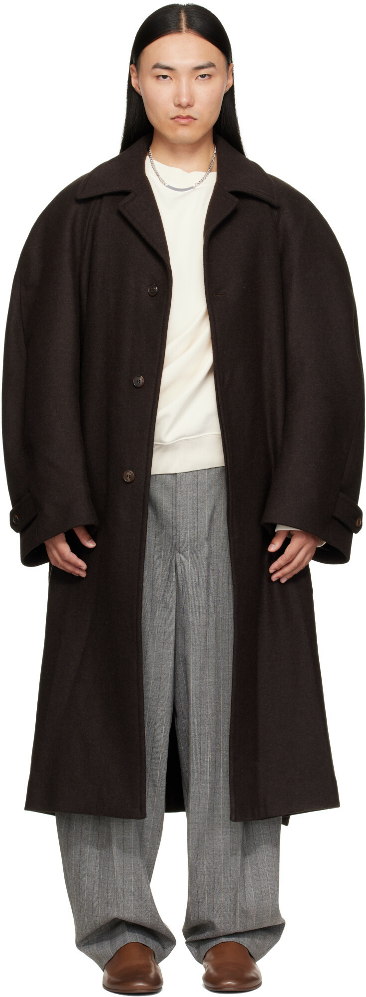 Hed Mayner Brown Twill Coat