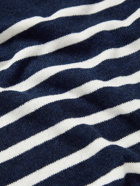 A.P.C. - Travis Striped Wool and Cotton-Blend Sweater - Blue