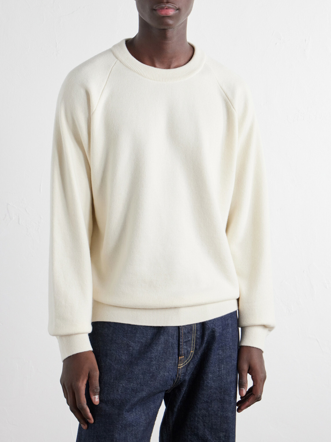 ATON - Cotton and Wool-Blend Sweater - Neutrals