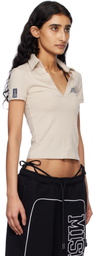 MISBHV Beige Varsity V-Neck Polo