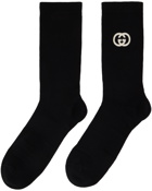 Gucci Black Embroidered Socks