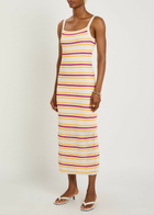 Simkhai Connelly Striped Open-knit Midi Dress Multicoloured