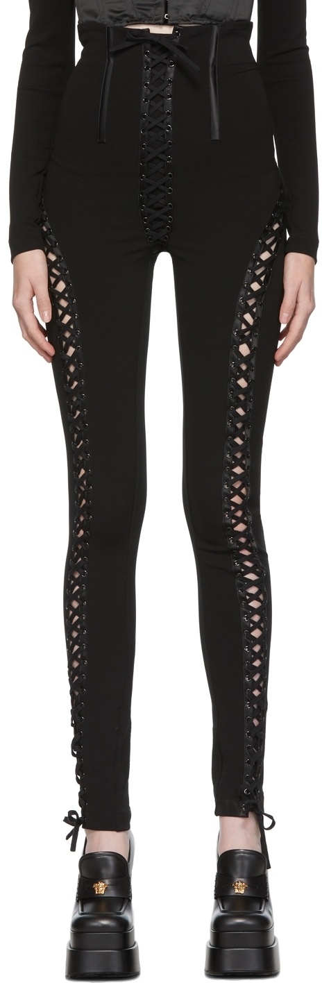 Dolce & Gabbana Black High-Waisted Viscose Leggings Dolce & Gabbana