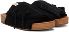 visvim Black Christo Shaman-Folk Sandals