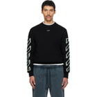 Off-White Black Diagonal Outline Knit Crewneck Sweater