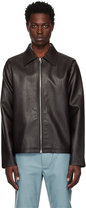 Photo: Séfr Brown Truth Faux-Leather Jacket
