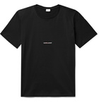 SAINT LAURENT - Logo-Print Cotton-Jersey T-Shirt - Black