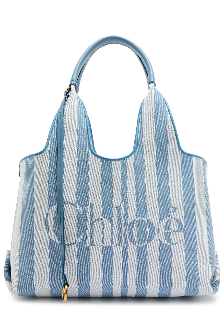 Chloe Stripy East-west Canvas Tote bag - Blue - One Size