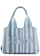 Chloe Stripy East-west Canvas Tote bag - Blue - One Size