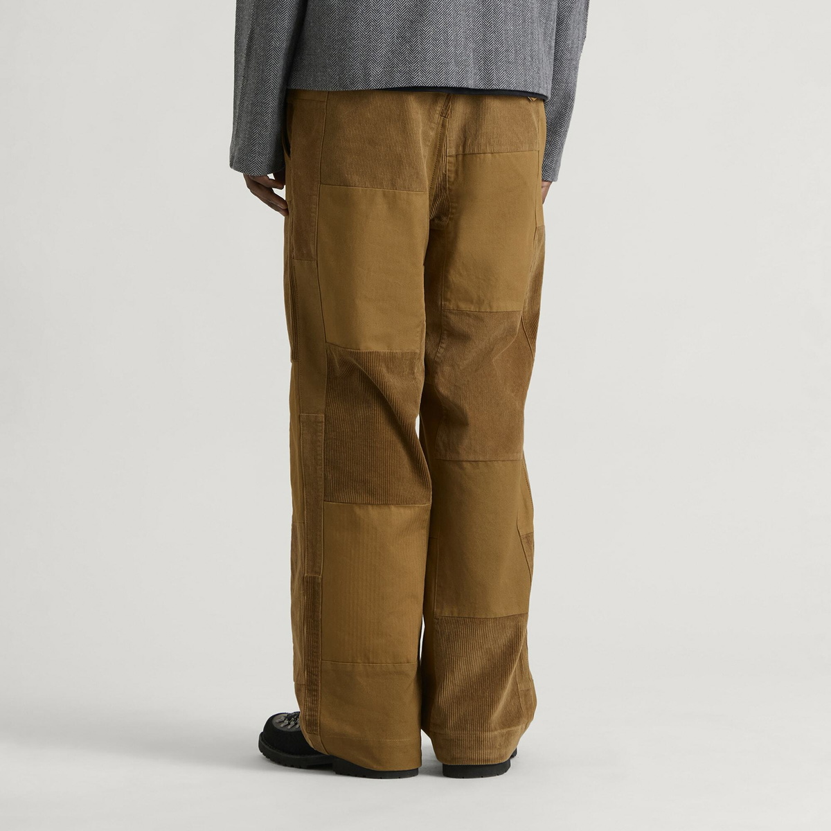 Junya Watanabe MAN Men's Patchwork Cotton Trousers in Brown Mix