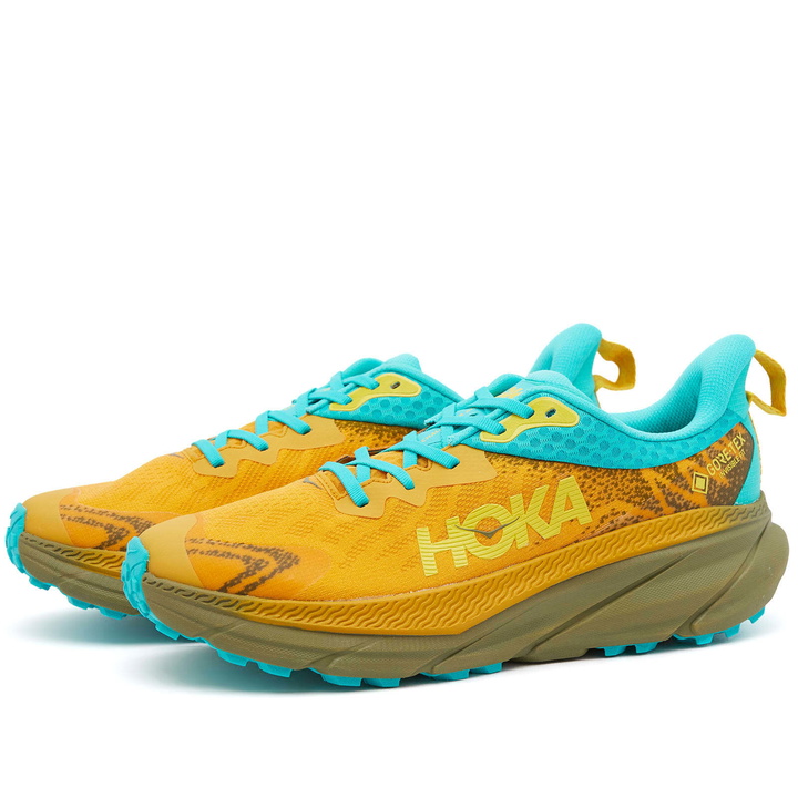 Photo: Hoka One One Men's Challenger ATR 7 GTX Sneakers in Golden Yellow/Avocado