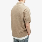 Represent Men's Boucle Textured Knit Polo Shirt in Cahsmere