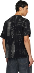 BAPE Black Metallic Coated Overall Print T-shirt