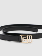 GUCCI 2cm Leather Tie Belt with Double G Buckle