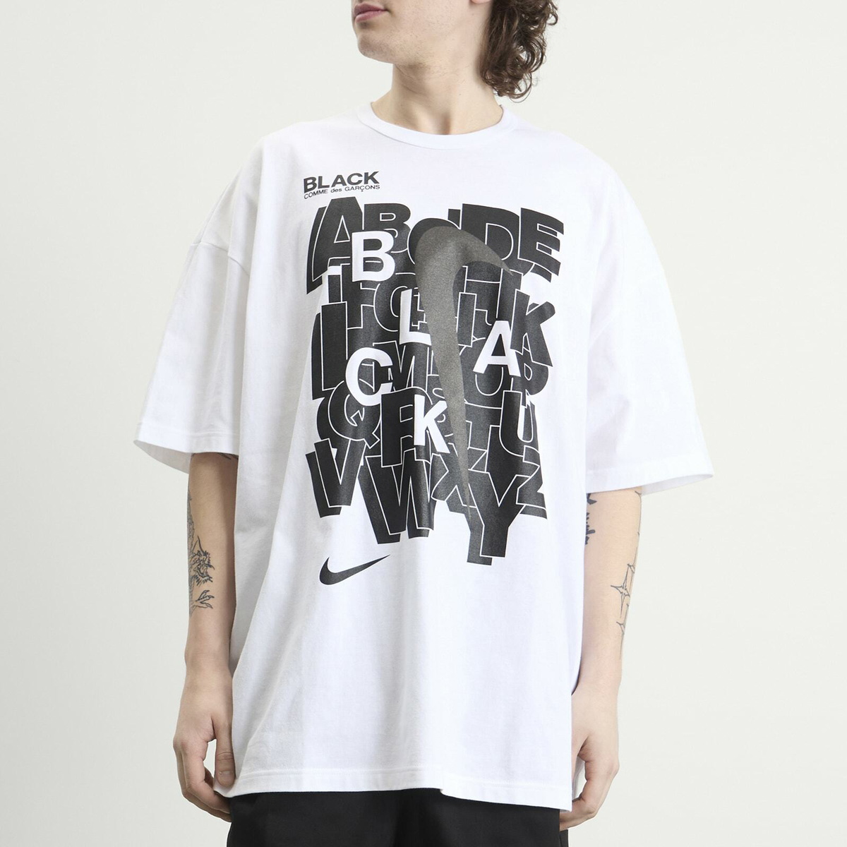 Comme des Garçons Black Men's x Nike T-Shirt in White/Black