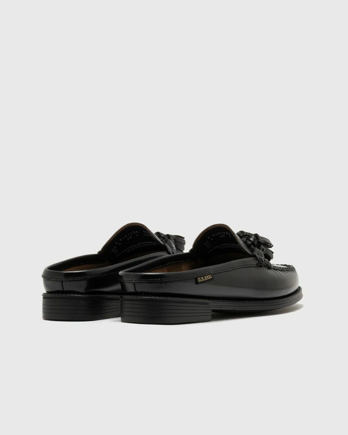 G H Bass EASY WEEJUN Tetra Tassel Slide Black Womens Casual Shoe