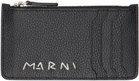 Marni Black Leather 'Marni' Mending Card Holder