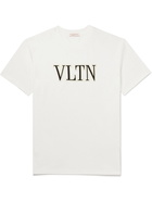 Valentino - Logo-Appliquéd Cotton-Jersey T-Shirt - White