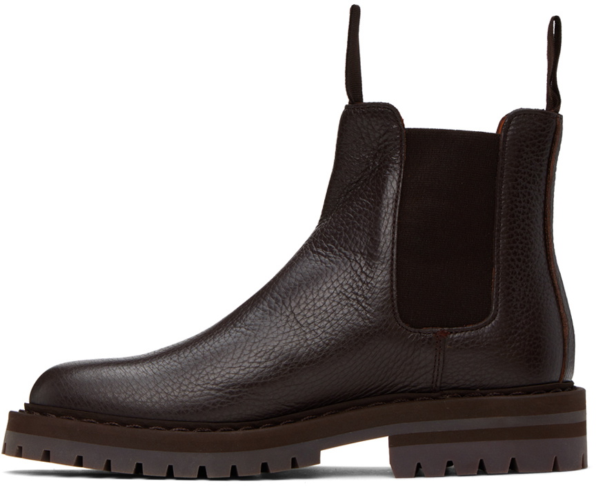 Common Projects Brown Stamped Chelsea Boots
