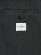 Sunspel - Unstructured Garment-Dyed Cotton and Linen-Blend Blazer - Gray