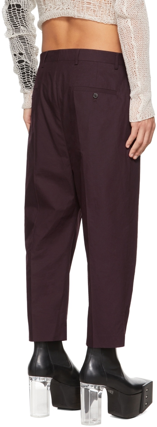 Rick Owens Burgundy Astaires Cropped Trousers Rick Owens