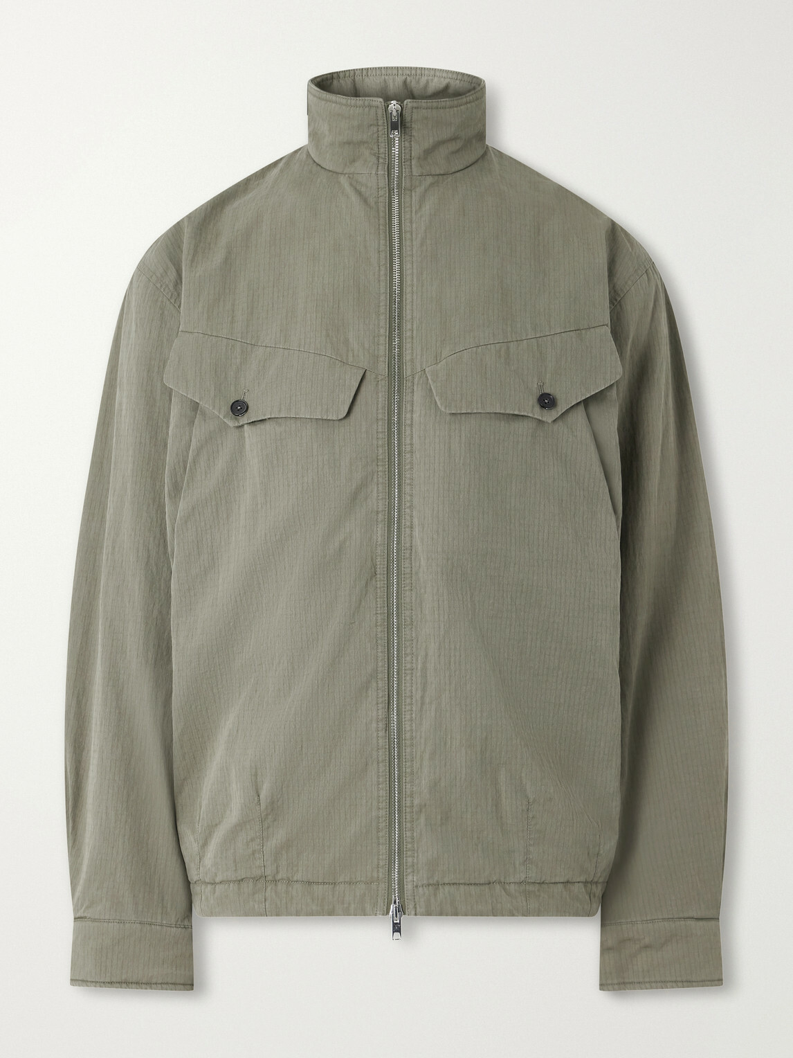 SECOND / LAYER - Vet Cotton-Blend Ripstop Jacket - Green