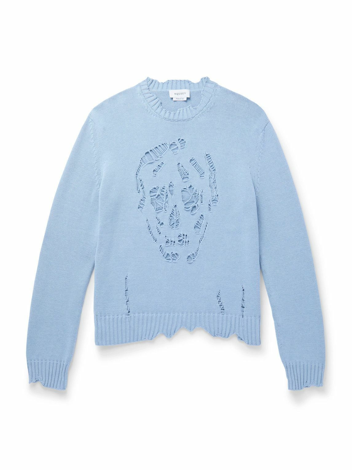 【送料&関税込】Alexander McQueen Light-blue Cotton Sweater Alexander McQueen Light-blue Cotton Sweater | italist